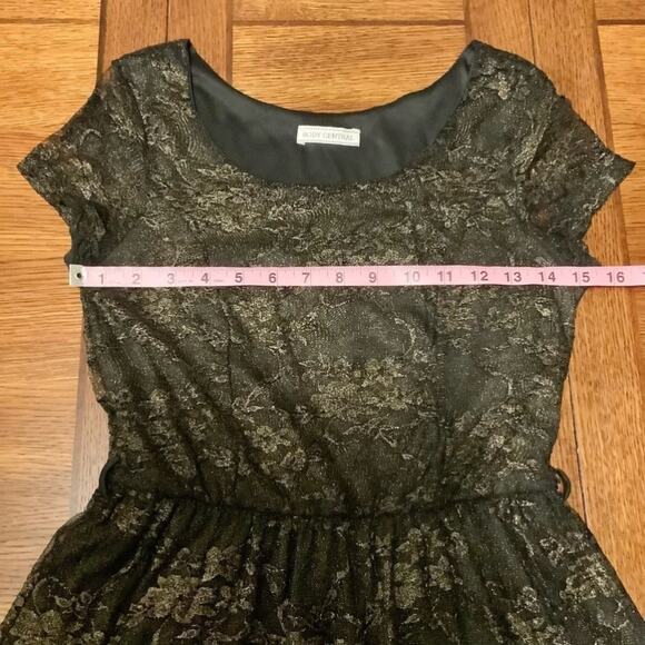 Vintage Body Central Floral Lace Black & Gold Dress Size S - Picture 7 of 10